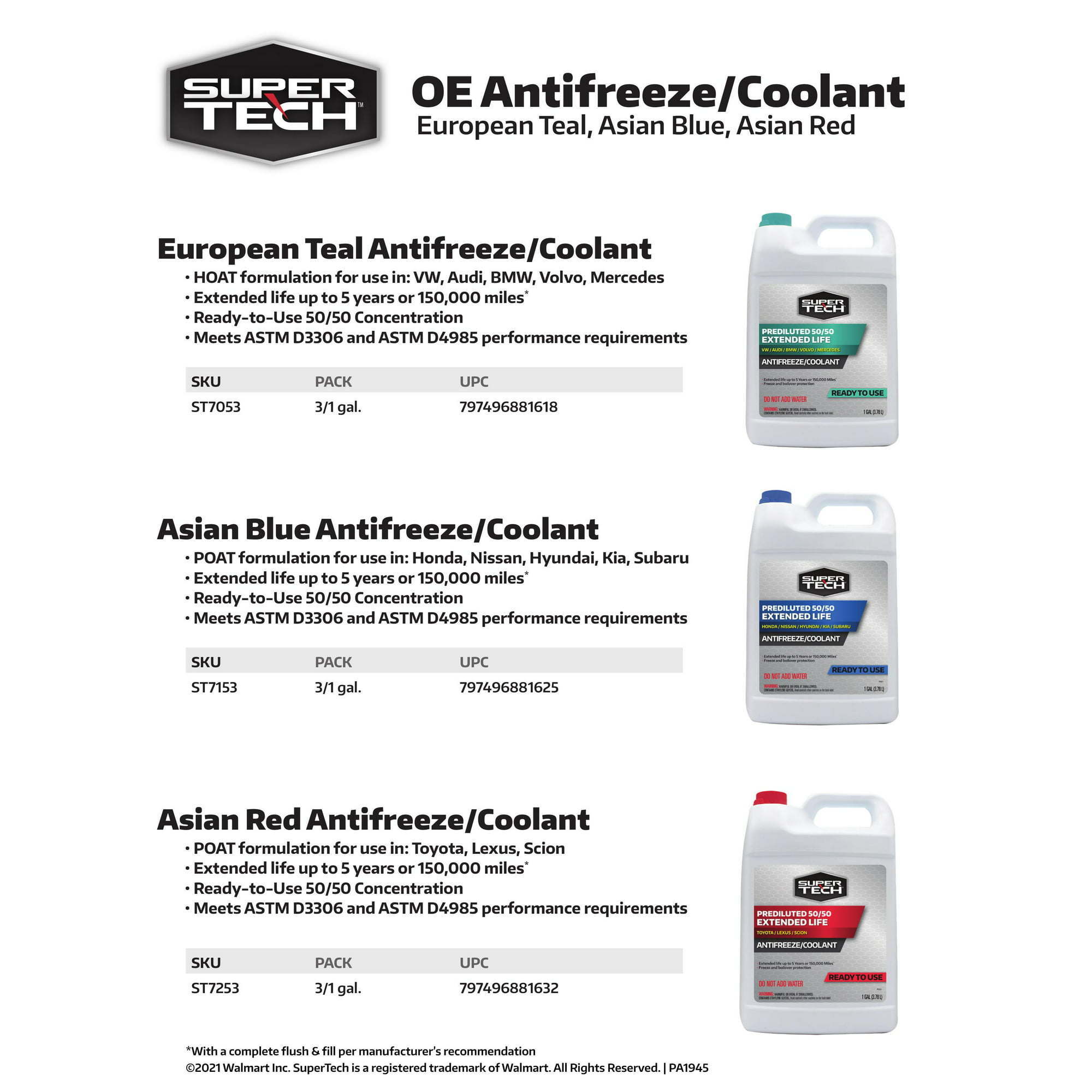 Super Tech Asian Vehicles (Red) Antifreeze+Coolant, 1 gal - Ready to Use Antifreeze - Premium Antifreezes & Coolants from Super Tech - Just $35.99! Shop now at Rapidvehicles