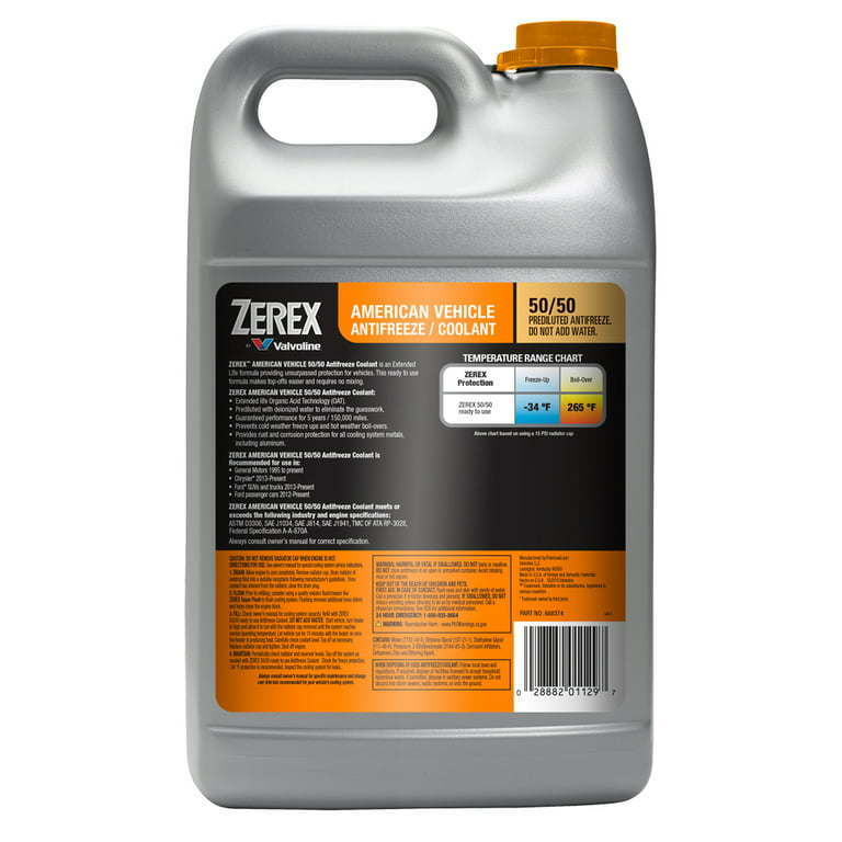 Zerex American Vehicle Antifreeze / Coolant 50/50 Prediluted - Premium Antifreezes & Coolants from Valvoline - Just $73.99! Shop now at Rapidvehicles