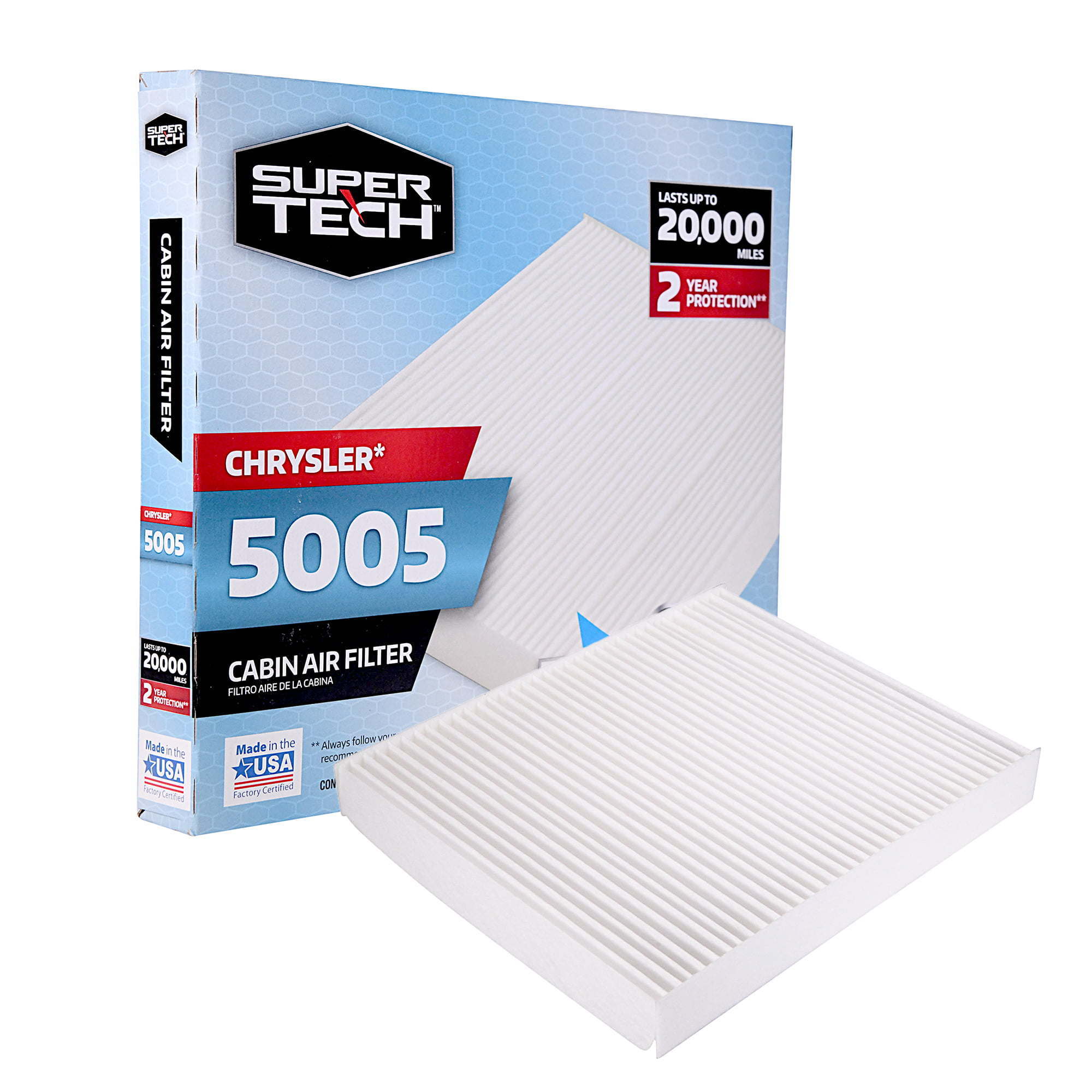 SuperTech Cabin Air Filter 5005, Replacement Air/Dust Filter for Chrysler - Premium Filters from SuperTech - Just $47.30! Shop now at Rapidvehicles