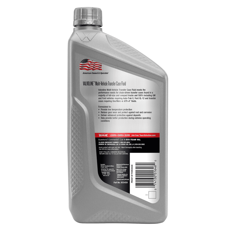 Valvoline Multi-Vehicle Full Synthetic Transfer Case Fluid (TCF) 1 QT - Premium Transmission Fluids from Valvoline - Just $40.99! Shop now at Rapidvehicles