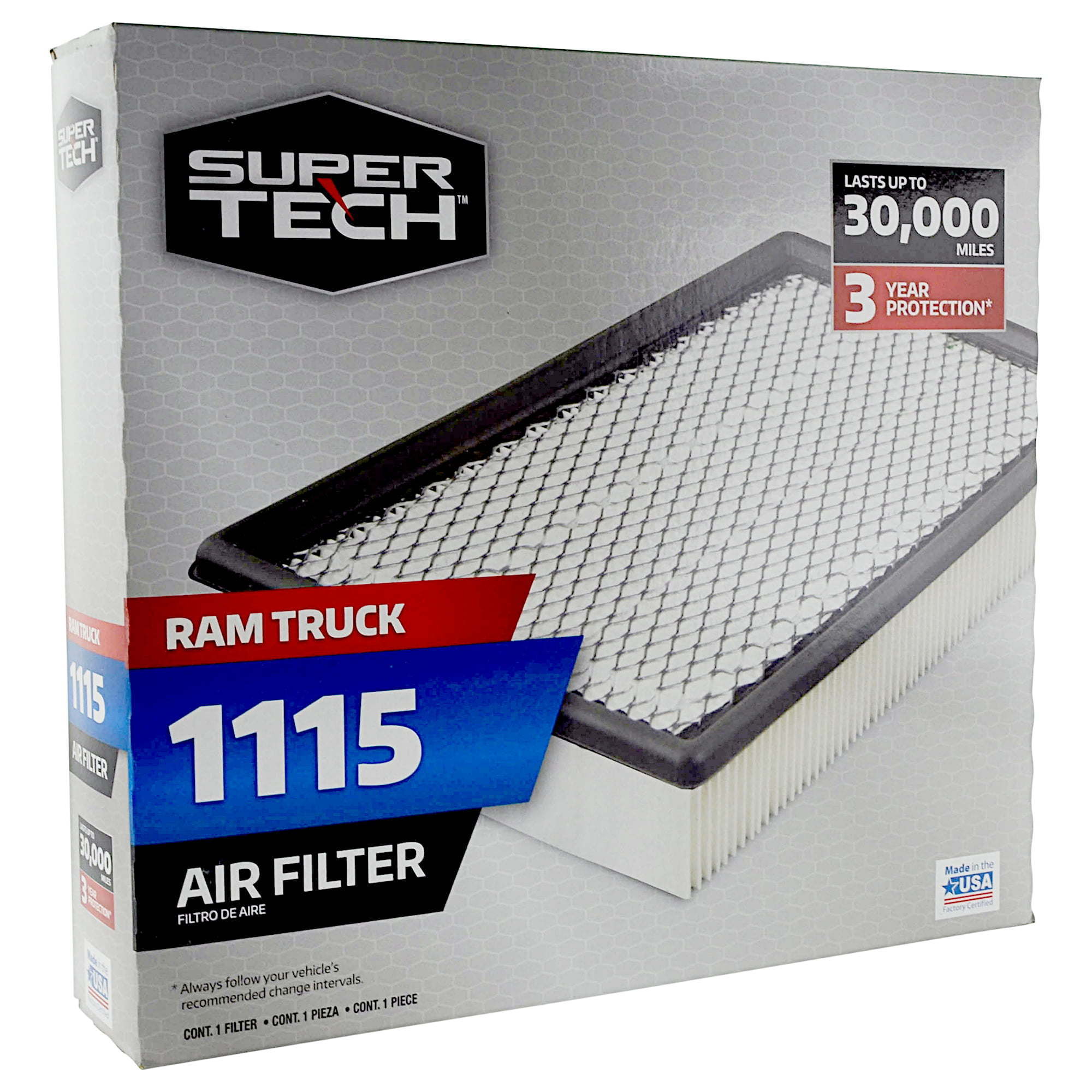 Super Tech 1115 Engine Air Filter, Replacement Filter for Chrysler or Ram Truck - Premium Filters from Super Tech - Just $60.60! Shop now at Rapidvehicles