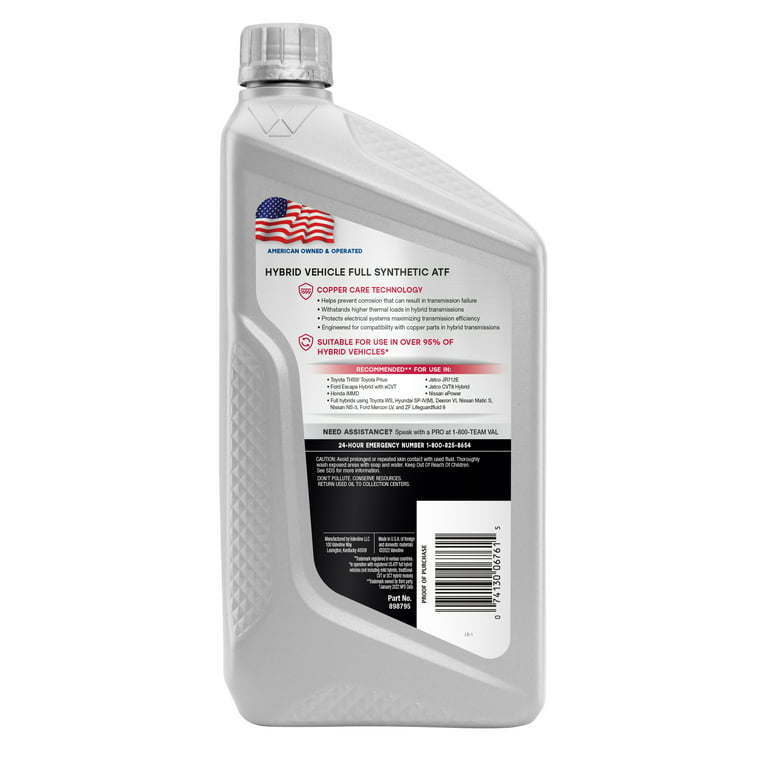 Valvoline Full Synthetic Hybrid Automatic Transmission Fluid 1 QT - Premium Transmission Fluids from Valvoline - Just $57.99! Shop now at Rapidvehicles