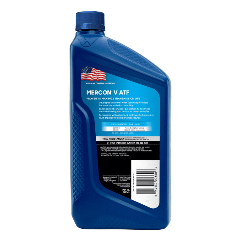 Valvoline Mercon V Conventional Automatic Transmission Fluid (ATF) 1 QT - Premium Transmission Fluids from Valvoline - Just $35.99! Shop now at Rapidvehicles