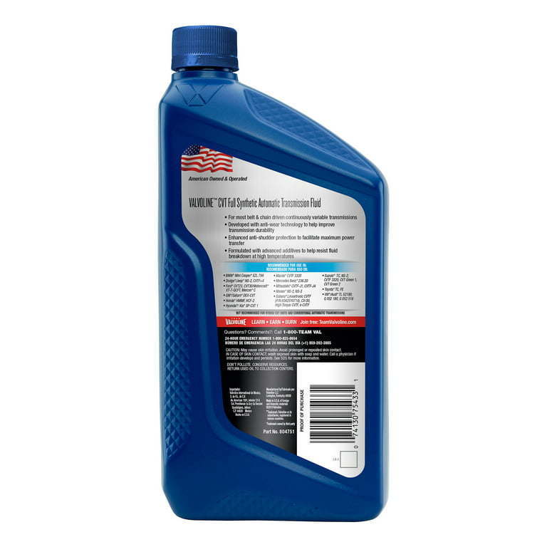 Valvoline Full Synthetic Continuously Variable Transmission Fluid - Premium Transmission Fluids from Valvoline - Just $57.99! Shop now at Rapidvehicles