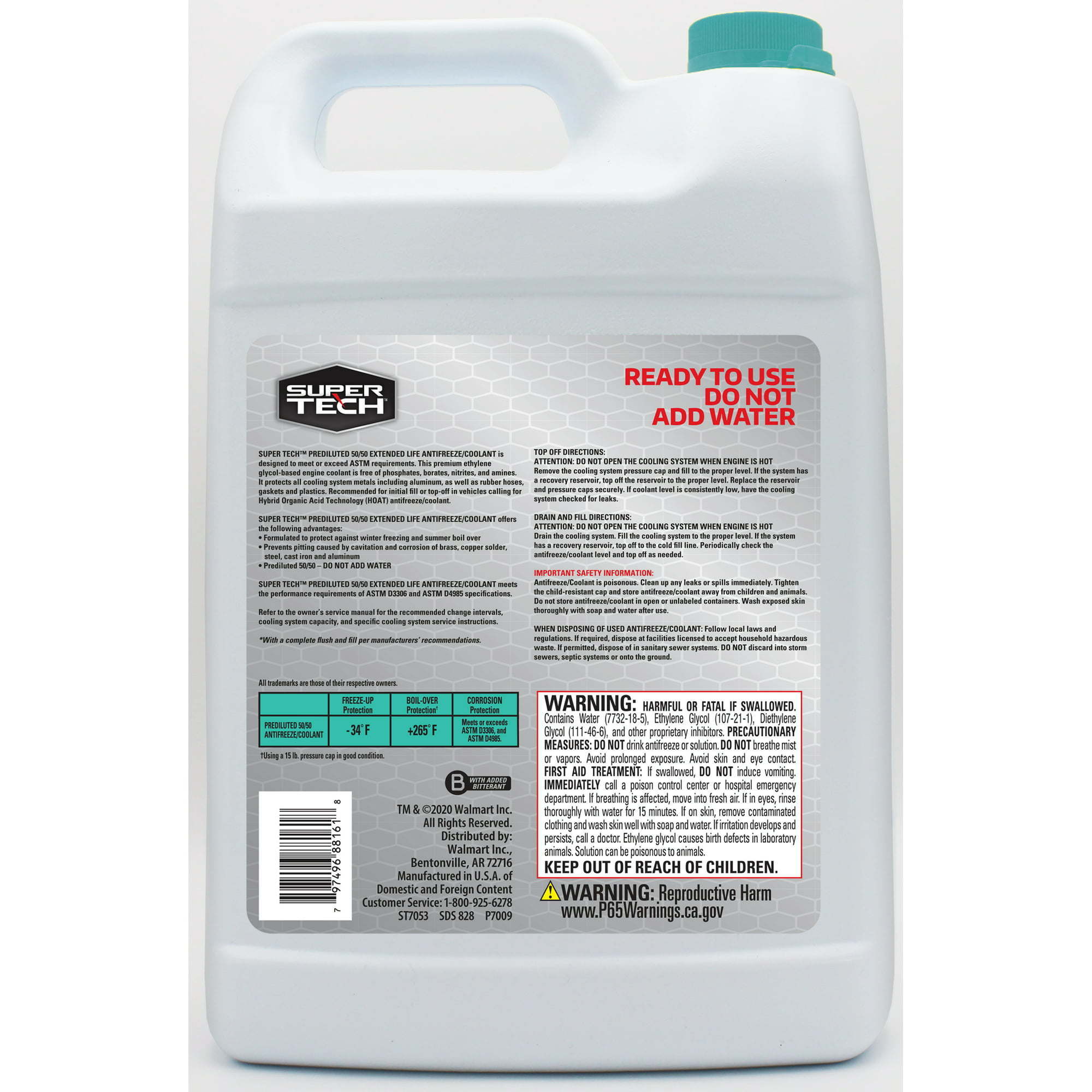 Super Tech European (Teal) Antifreeze+Coolant: Ready to Use, 1 gal 50/50 - Premium Antifreezes & Coolants from Super Tech - Just $40.99! Shop now at Rapidvehicles