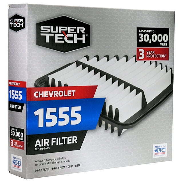 Super Tech Engine Air Filter, 1555, Replacement Filter for GM or Chevrolet - Premium Filters from Super Tech - Just $47.30! Shop now at Rapidvehicles