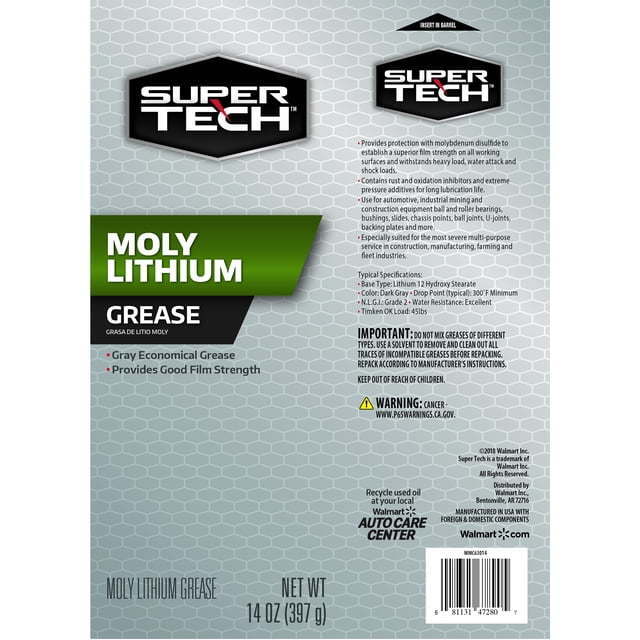 Super Tech Moly-Lithium Extreme Pressure Grease, 14 oz Tube - Premium Tool Kits from Super Tech - Just $40.99! Shop now at Rapidvehicles