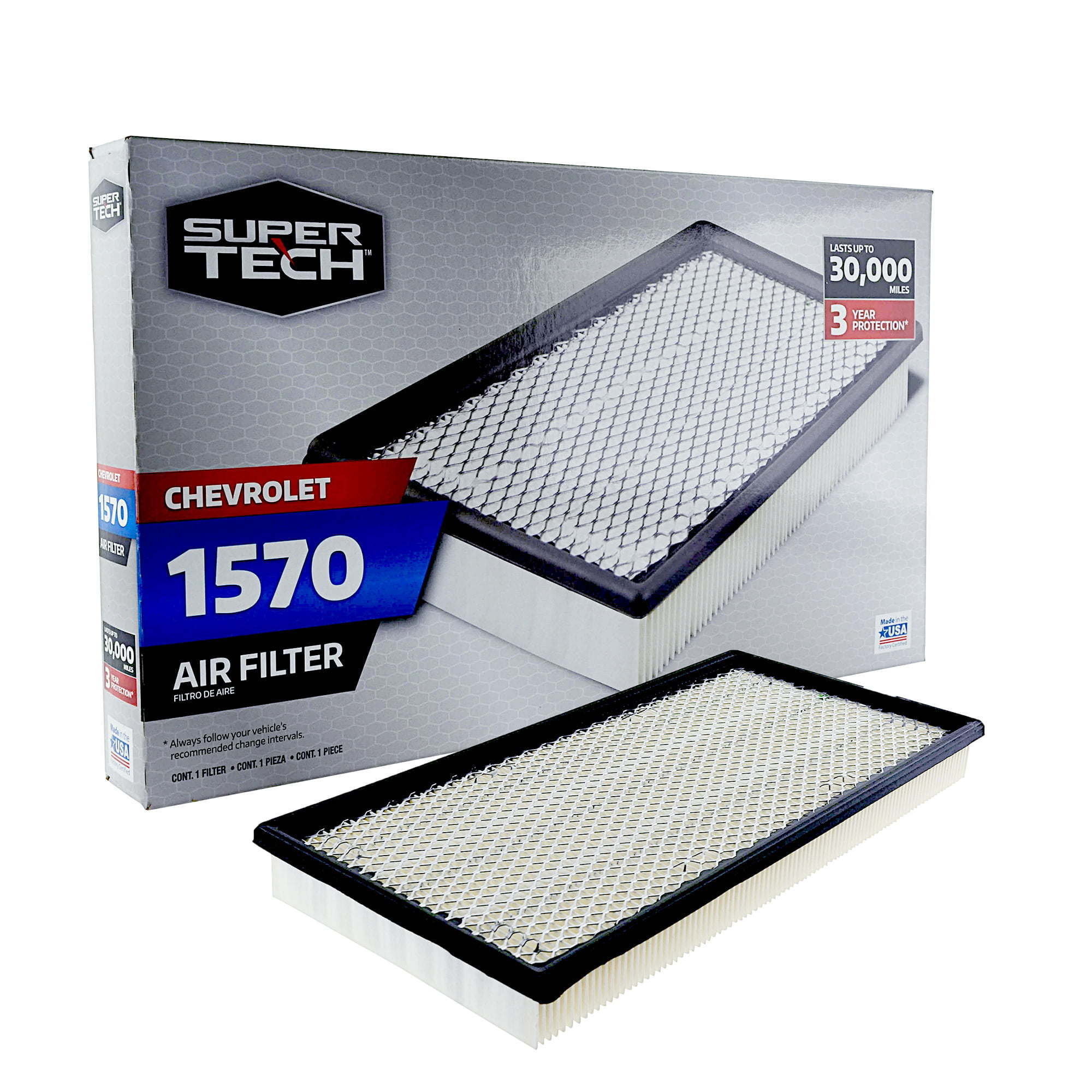 Super Tech 1570 Engine Air Filter, Replacement Filter for GM or Chevrolet - Premium Filters from Super Tech - Just $47.30! Shop now at Rapidvehicles