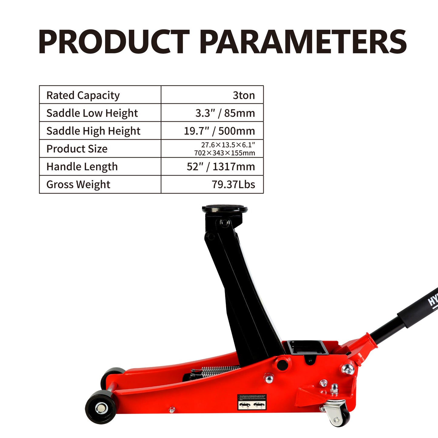 3t Low Profile Jack, Red and Black, Ultra Low Floor Jack with - Premium Accessories from Rapidvehicles - Just $248.99! Shop now at Rapidvehicles