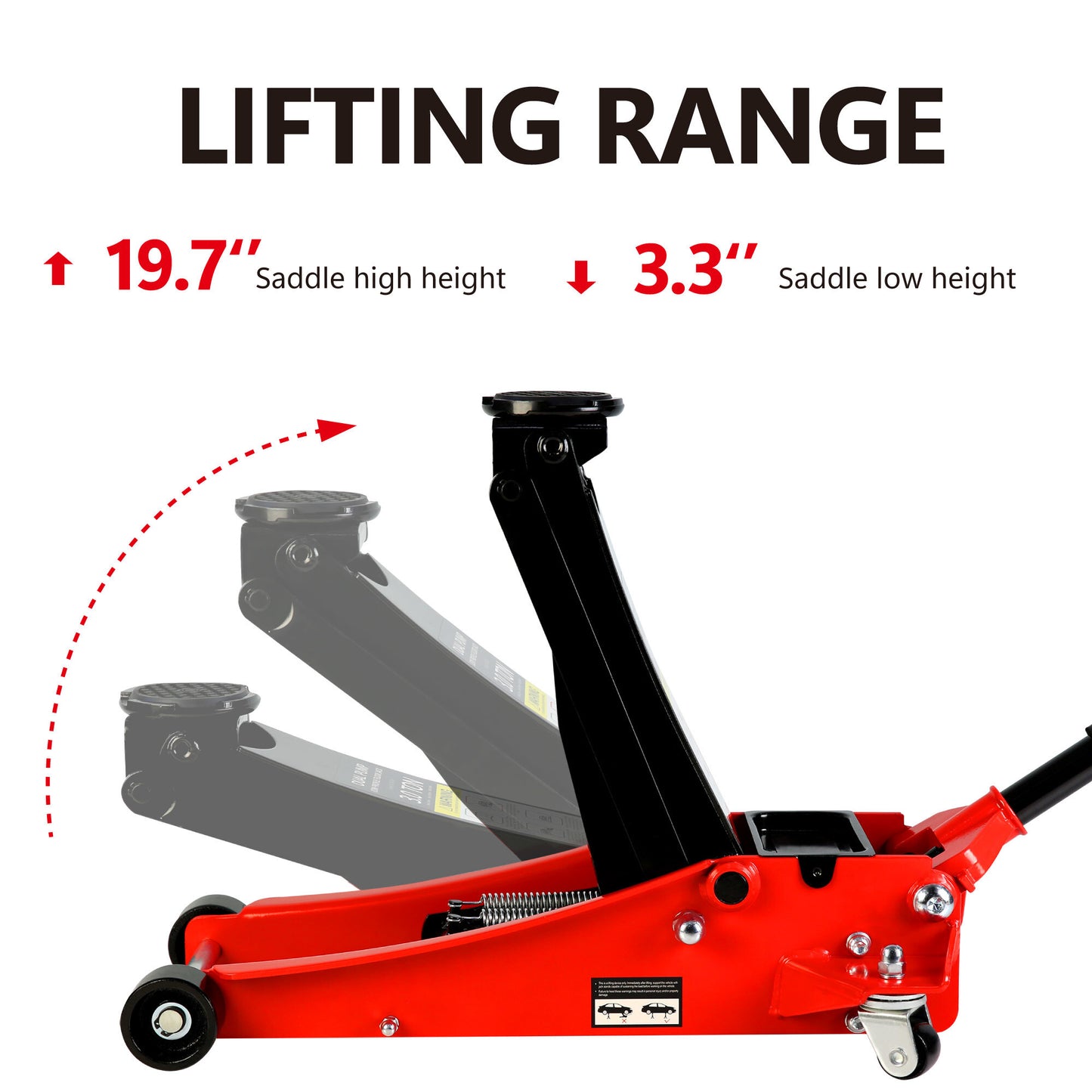 3t Low Profile Jack, Red and Black, Ultra Low Floor Jack with - Premium Accessories from Rapidvehicles - Just $248.99! Shop now at Rapidvehicles