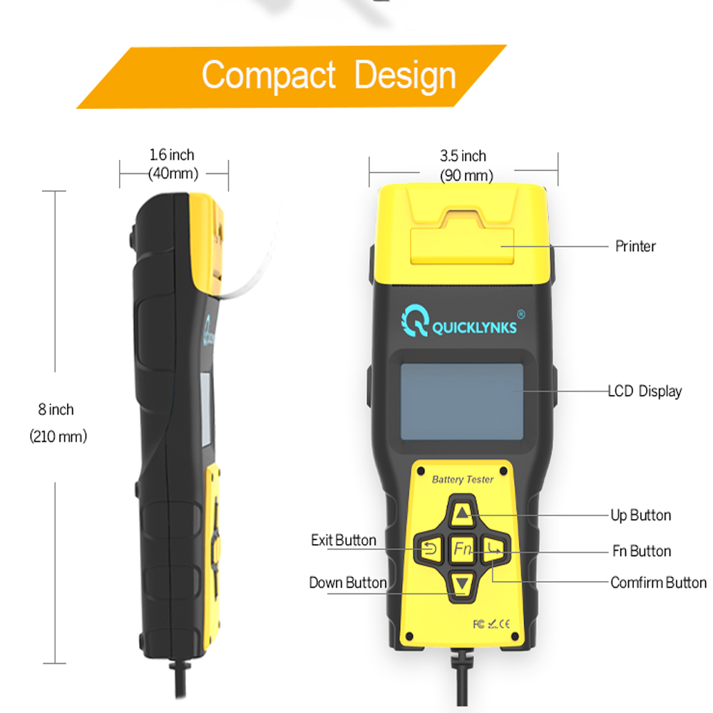 12V 24V Car Battery Load Tester 100-2000 CCA Load Test Built-in Printer Charging Start Alternator Test Light Truck Ship Motorcycle SUV Yacht Battery Diagnosis General cold start current detection - Premium Battery Testers from Rapidvehicles - Just $131.79! Shop now at Rapidvehicles