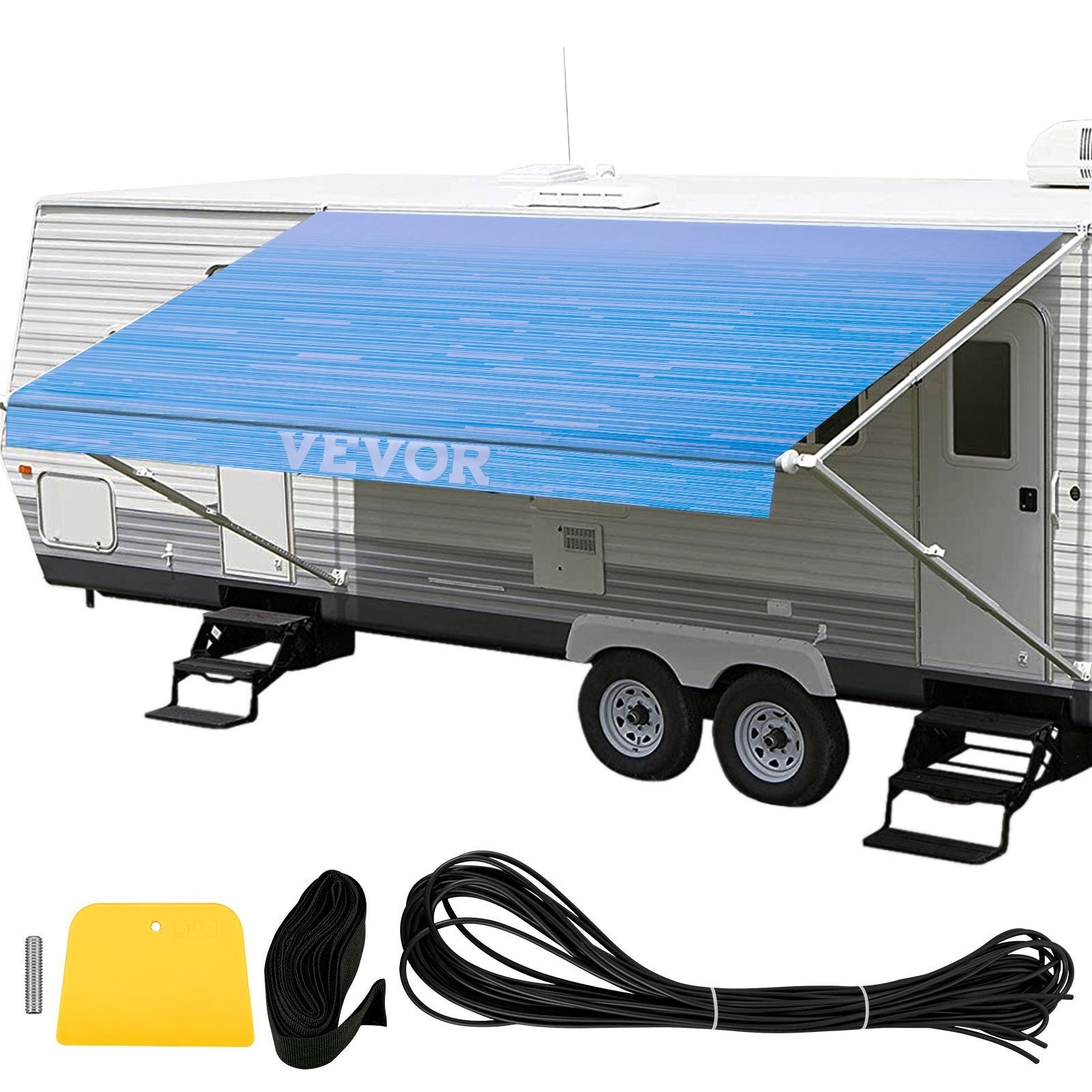 VEVOR RV Awning 15' Camper Awning Fabric, Trailer Awning Canopy Patio Camping Car Awning, Durable 15oz Vinyl Roller Tube for RV, Van, SUV, Patio Awning Replacement Ocean Blue Fade - Premium Other Awnings from VEVOR - Just $83.61! Shop now at Rapidvehicles