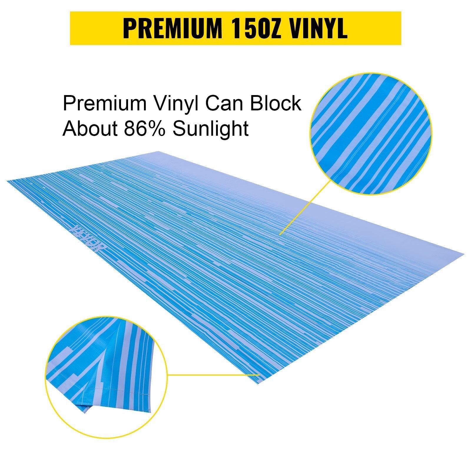 VEVOR RV Awning 15' Camper Awning Fabric, Trailer Awning Canopy Patio Camping Car Awning, Durable 15oz Vinyl Roller Tube for RV, Van, SUV, Patio Awning Replacement Ocean Blue Fade - Premium Other Awnings from VEVOR - Just $83.61! Shop now at Rapidvehicles