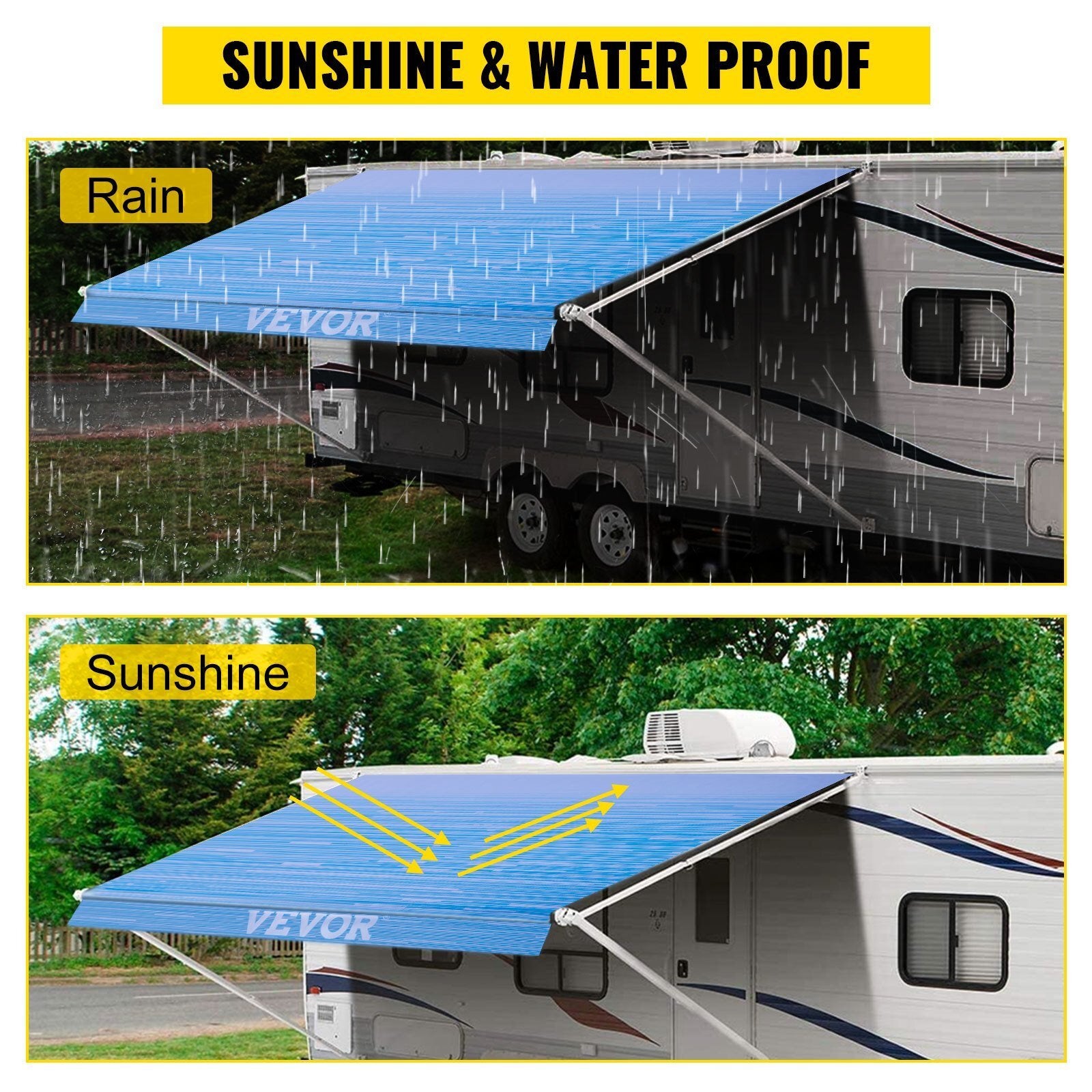 VEVOR RV Awning 15' Camper Awning Fabric, Trailer Awning Canopy Patio Camping Car Awning, Durable 15oz Vinyl Roller Tube for RV, Van, SUV, Patio Awning Replacement Ocean Blue Fade - Premium Other Awnings from VEVOR - Just $83.61! Shop now at Rapidvehicles