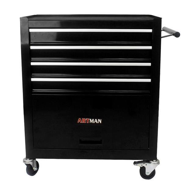 4 drawers multifunctional tool cart with wheels-black - Premium Accessories from Rapidvehicles - Just $238.71! Shop now at Rapidvehicles