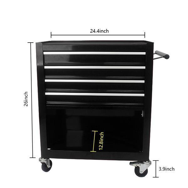 4 drawers multifunctional tool cart with wheels-black - Premium Accessories from Rapidvehicles - Just $238.71! Shop now at Rapidvehicles