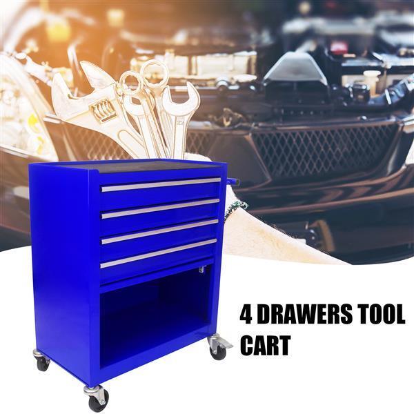 4 drawers multifunctional tool cart with wheels-blue - Premium Accessories from Rapidvehicles - Just $187.86! Shop now at Rapidvehicles