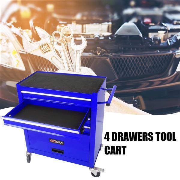 4 drawers multifunctional tool cart with wheels-blue - Premium Accessories from Rapidvehicles - Just $187.86! Shop now at Rapidvehicles