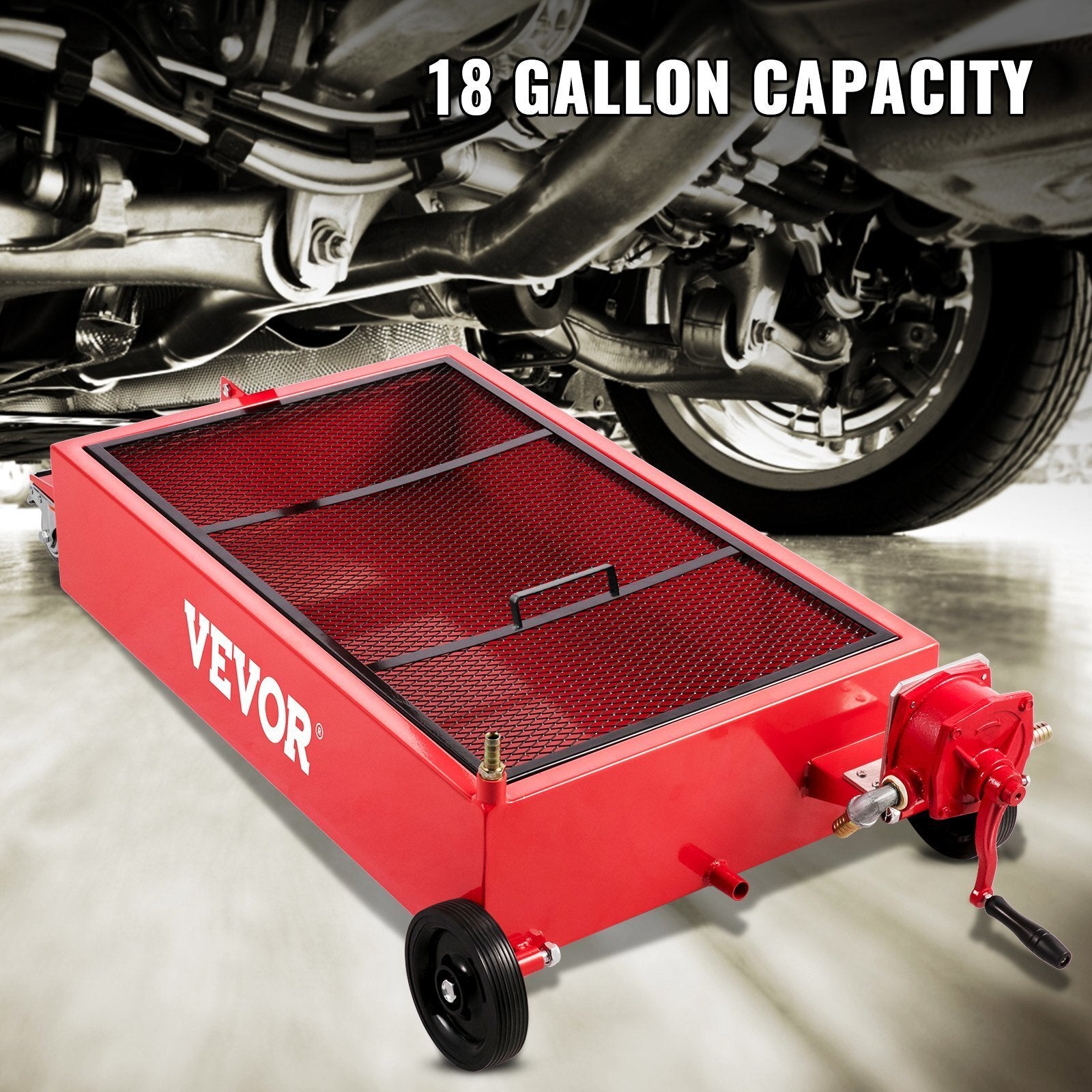 VEVOR Oil Drain Pan 20 Gallon Oil Drain Tank, 76L Low Profile Oil Drain Pan, Large Capacity Oil Change Pan, Foldable Hand, with Pump, Hose, Swivel Casters Wheels for Car, SUV, Trucks Oil Draining - Premium Fuel Transfer & Lubrication from VEVOR - Just $145.99! Shop now at Rapidvehicles