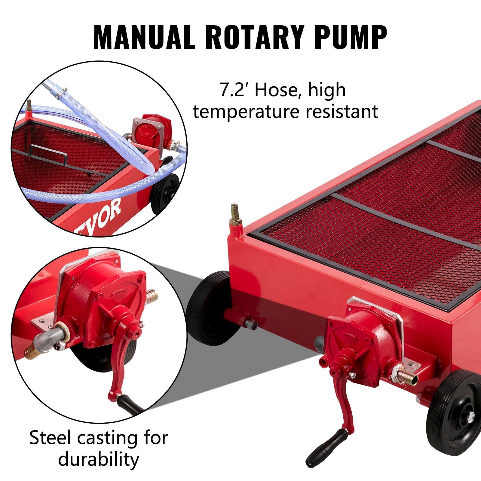 VEVOR Oil Drain Pan 20 Gallon Oil Drain Tank, 76L Low Profile Oil Drain Pan, Large Capacity Oil Change Pan, Foldable Hand, with Pump, Hose, Swivel Casters Wheels for Car, SUV, Trucks Oil Draining - Premium Fuel Transfer & Lubrication from VEVOR - Just $145.99! Shop now at Rapidvehicles