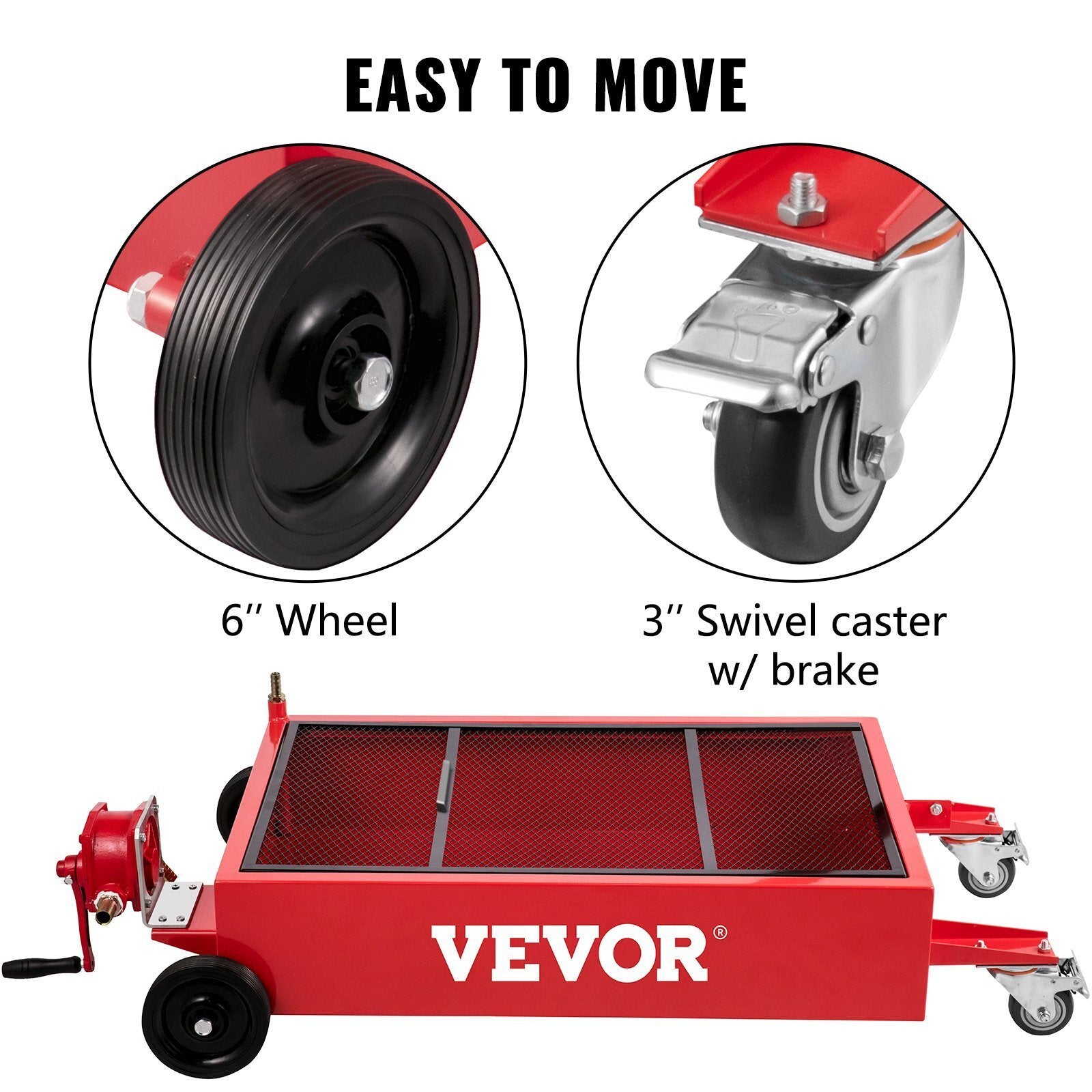 VEVOR Oil Drain Pan 20 Gallon Oil Drain Tank, 76L Low Profile Oil Drain Pan, Large Capacity Oil Change Pan, Foldable Hand, with Pump, Hose, Swivel Casters Wheels for Car, SUV, Trucks Oil Draining - Premium Fuel Transfer & Lubrication from VEVOR - Just $140.71! Shop now at Rapidvehicles