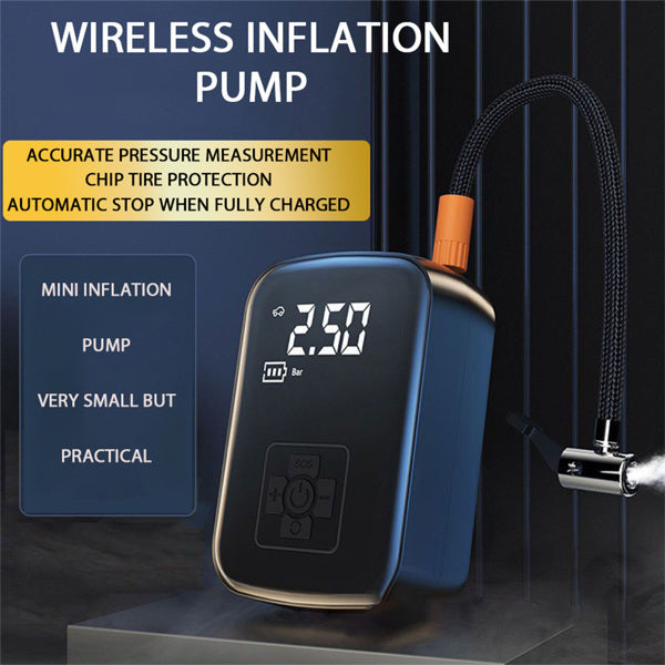 Portable Wireless Tire Inflation Pump: 3600mAh Cordless Inflation - Premium Accessories from Rapidvehicles - Just $58.99! Shop now at Rapidvehicles