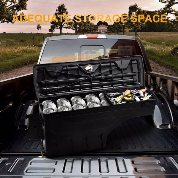 Left Driver Side Truck Bed Storage Box Fit for 1994-2002 Dodge Ram & 1980-1996 Ford F-Series & 1988-1998 Chevy GMC C/K, Key Lockable Lid Waterproof Truck Bed Toolboxes Black - Premium Accessories from Rapidvehicles - Just $131.01! Shop now at Rapidvehicles