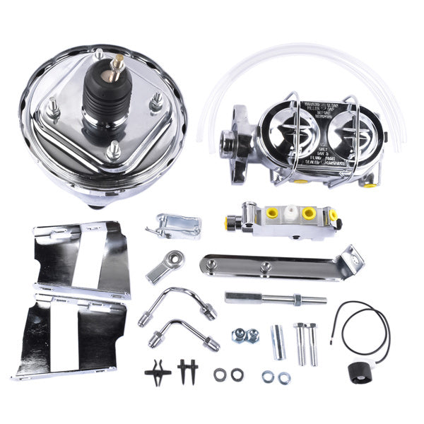 8" Chrome Power Brake Booster Master Cylinder Disc Drum Kit for - Premium Brake System from Rapidvehicles - Just $256.49! Shop now at Rapidvehicles