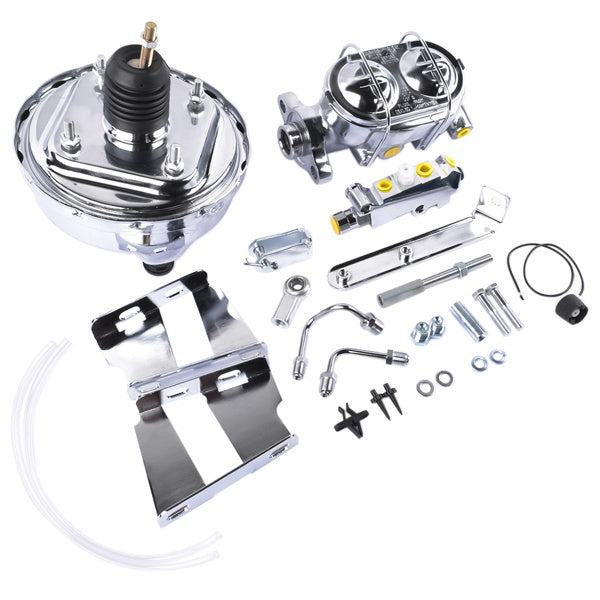 8" Chrome Power Brake Booster Master Cylinder Disc Drum Kit for - Premium Brake System from Rapidvehicles - Just $256.49! Shop now at Rapidvehicles