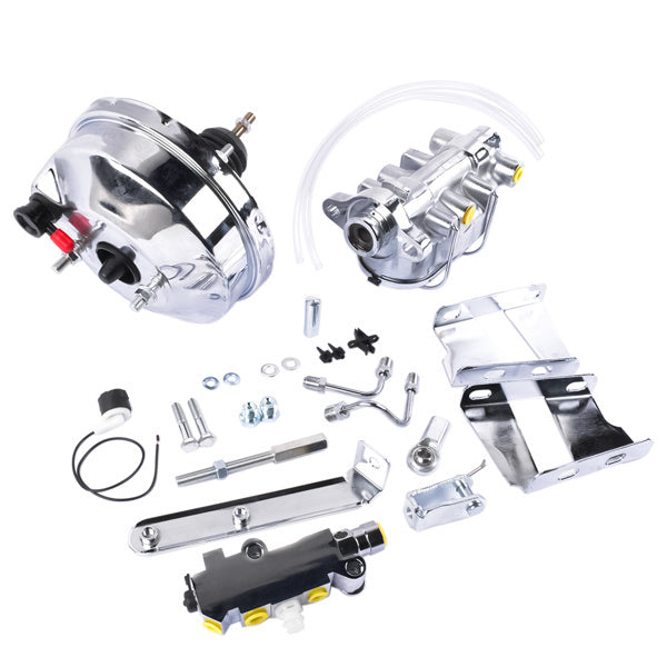 8" Chrome Power Brake Booster Master Cylinder Disc Drum Kit for - Premium Brake System from Rapidvehicles - Just $256.49! Shop now at Rapidvehicles