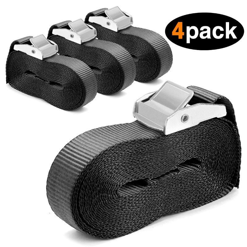 4pcs Tie Down Straps W/Cam Buckles for Luggage Cargo Trailer - Premium Towing Products & Winches from Rapidvehicles - Just $61.99! Shop now at Rapidvehicles