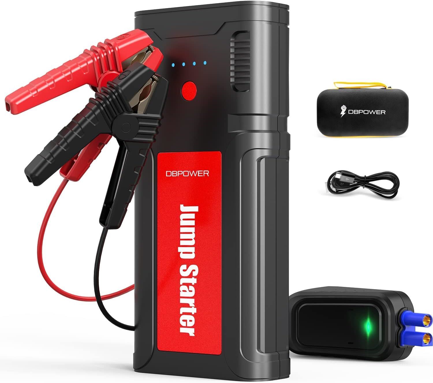 DBPOWER Jump Starter Battery Pack, 2750A Peak 76.96Wh, Portable Car Jump Starter (Up to 10L Gas/8L Diesel Engine) 12V Auto Battery Booster Pack with Smart Clamp Cables, Quick Charger - Premium Jump Starters from Rapidvehicles - Just $127.99! Shop now at Rapidvehicles