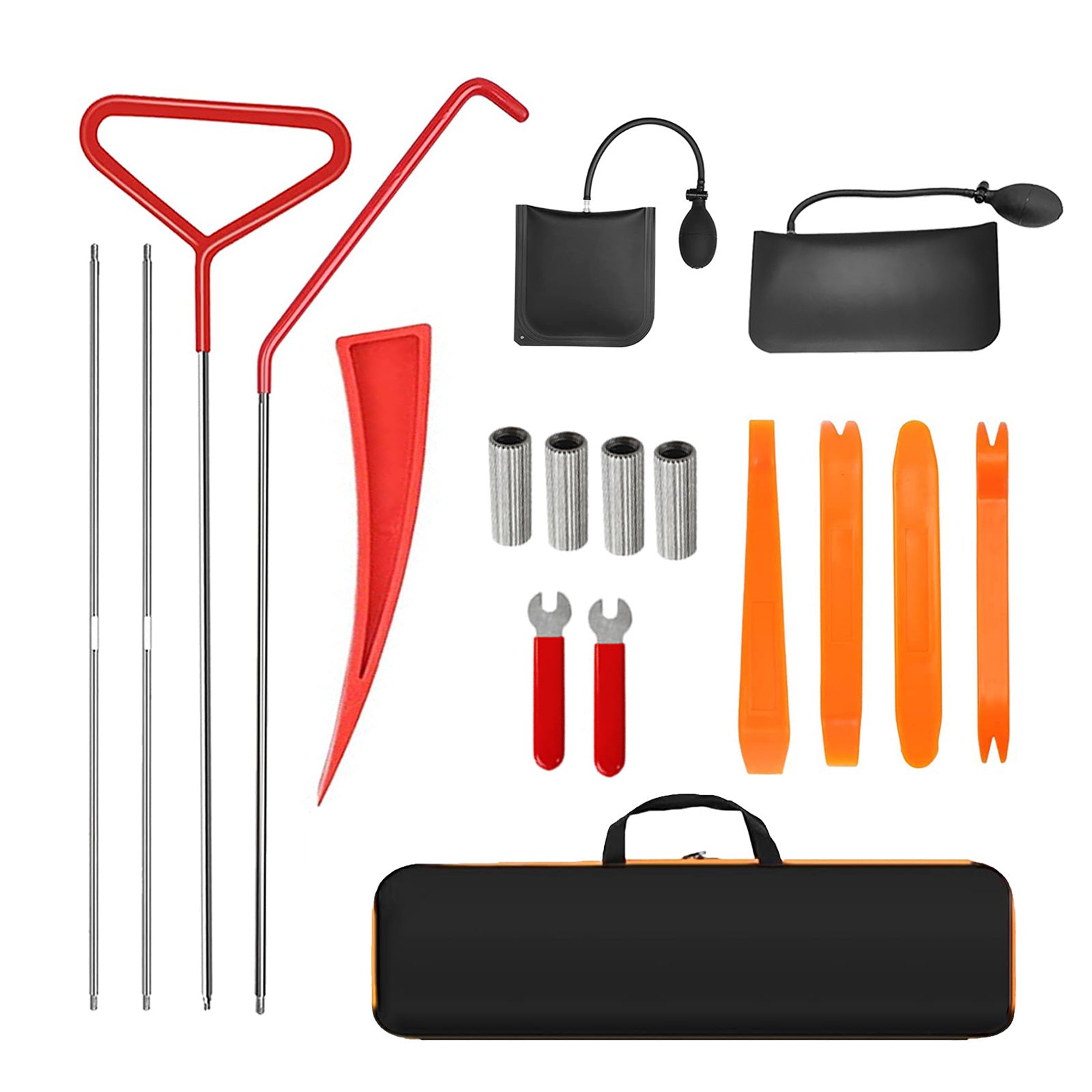 18-piece car emergency kit with window wedge, air wedge bag pump, long distance grabber, automatic trim and removal tool - Premium Automotive from TSG - Just $41.42! Shop now at Rapidvehicles