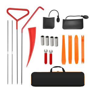 18-piece car emergency kit with window wedge, air wedge bag pump, long distance grabber, automatic trim and removal tool - Premium Automotive from TSG - Just $41.42! Shop now at Rapidvehicles