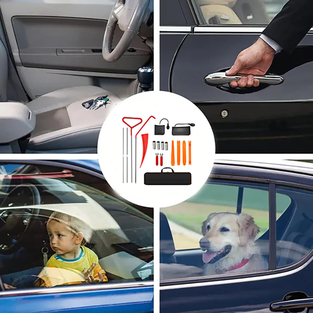 18-piece car emergency kit with window wedge, air wedge bag pump, long distance grabber, automatic trim and removal tool - Premium Automotive from TSG - Just $41.42! Shop now at Rapidvehicles