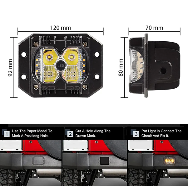 PSSK4 4-inch vehicle strobe spotlight quality DRL 4X4, headlight 40W-LED Tank Wrangler, Chevrolet Chevrolet DT-2, Harley-Davidson BMW Madukadi - Premium Body & Frame Parts from PLSTPFT - Just $75.99! Shop now at Rapidvehicles