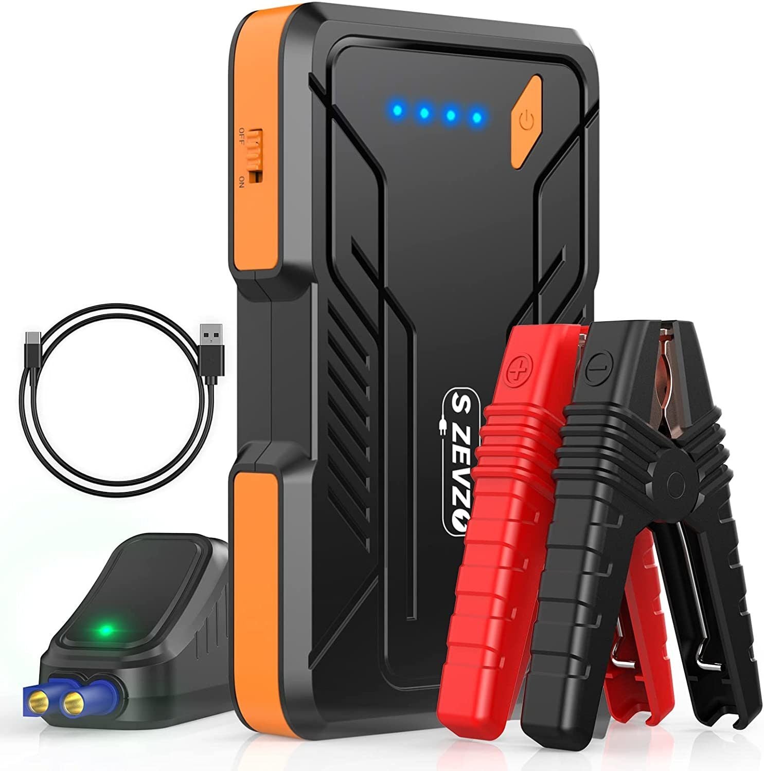 S ZEVZO Battery Jump Starter 1000A Peak Portable Jump Starter for Car (Up to 7.0L Gas/5.5L Diesel Engine) 12V Auto Battery Booster Pack with Smart Clamp Cables.USB Charge.   No delivery on weekends - Premium Jump Starters from Rapidvehicles - Just $78.79! Shop now at Rapidvehicles