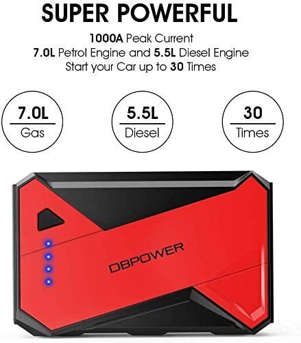 DBpower DJS80 1000A Portable Car Jump Starter - Premium Jump Starters from Rapidvehicles - Just $95.99! Shop now at Rapidvehicles