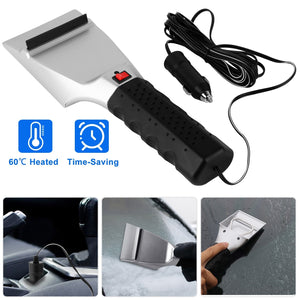 12V Car Electric Heated Ice Snow Scraper Window Ice Remover w/Squeegee 14FT Cable - Premium Cleaning Equipment from Rapidvehicles - Just $25.99! Shop now at Rapidvehicles