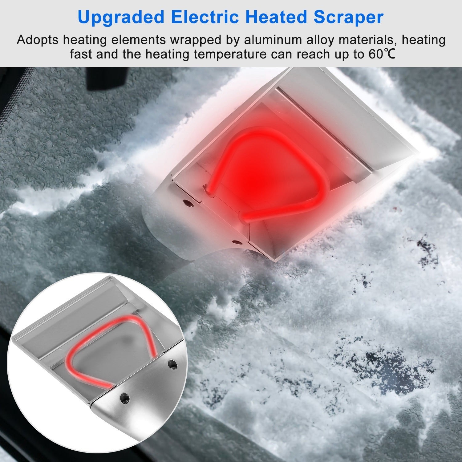 12V Car Electric Heated Ice Snow Scraper Window Ice Remover - Premium Cleaning Equipment from Rapidvehicles - Just $32.79! Shop now at Rapidvehicles