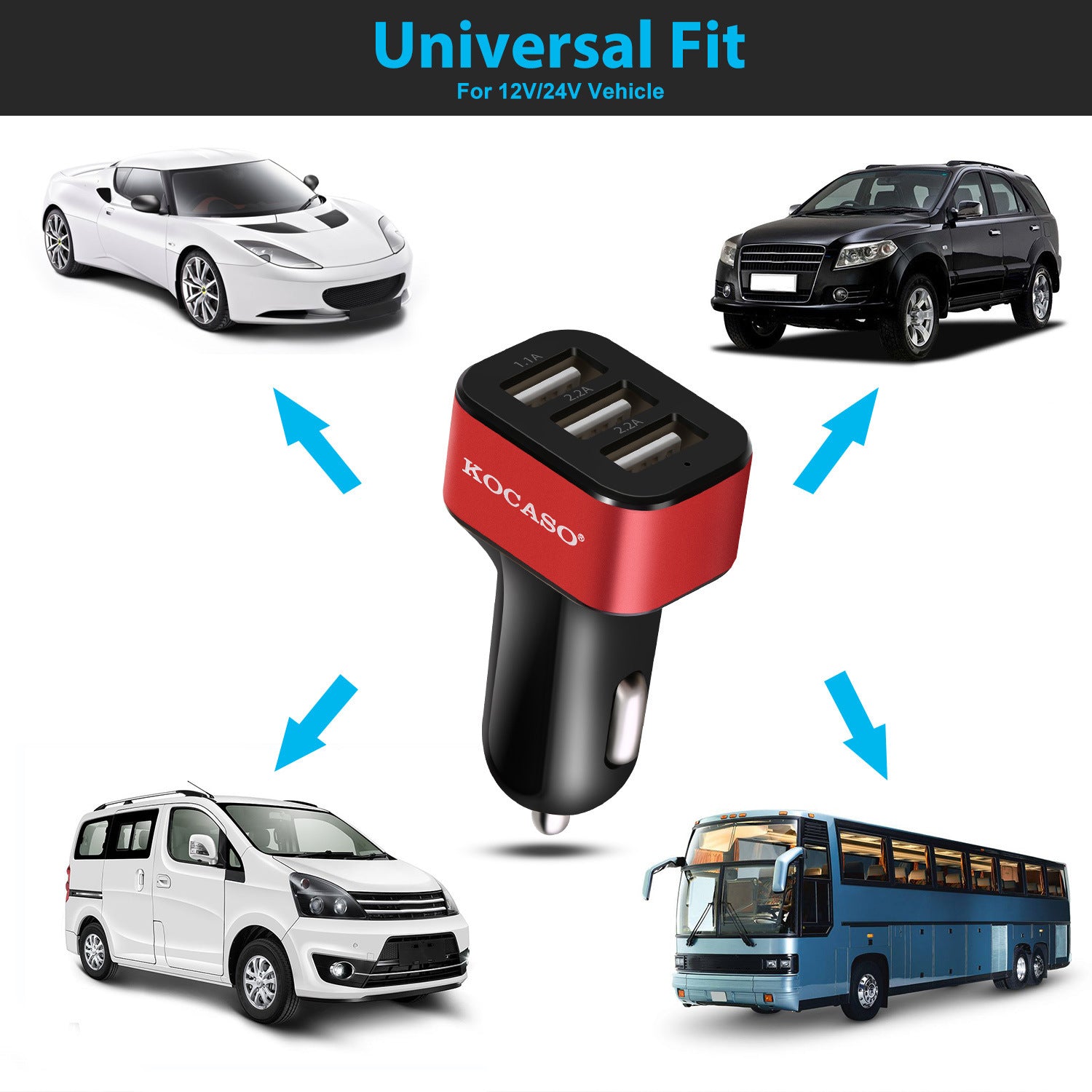 USB Car Charger 30W 5.5A 3 USB Port Cigarette Lighter Charger - Premium Car Electronics Accessories from Rapidvehicles - Just $28.99! Shop now at Rapidvehicles