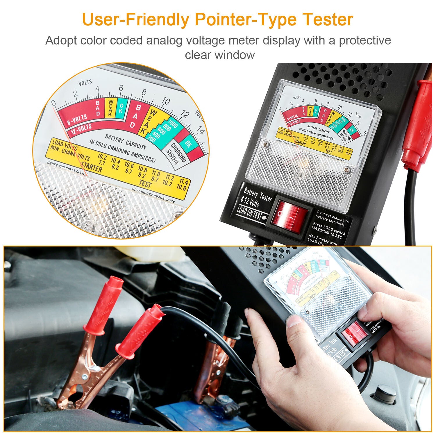 Battery Load Tester 6-12V 100A Battery Tester with Heavy Duty Insulated Copper Clips Carrying Handle for Automotive Repair - Premium Battery Testers from Rapidvehicles - Just $48.99! Shop now at Rapidvehicles