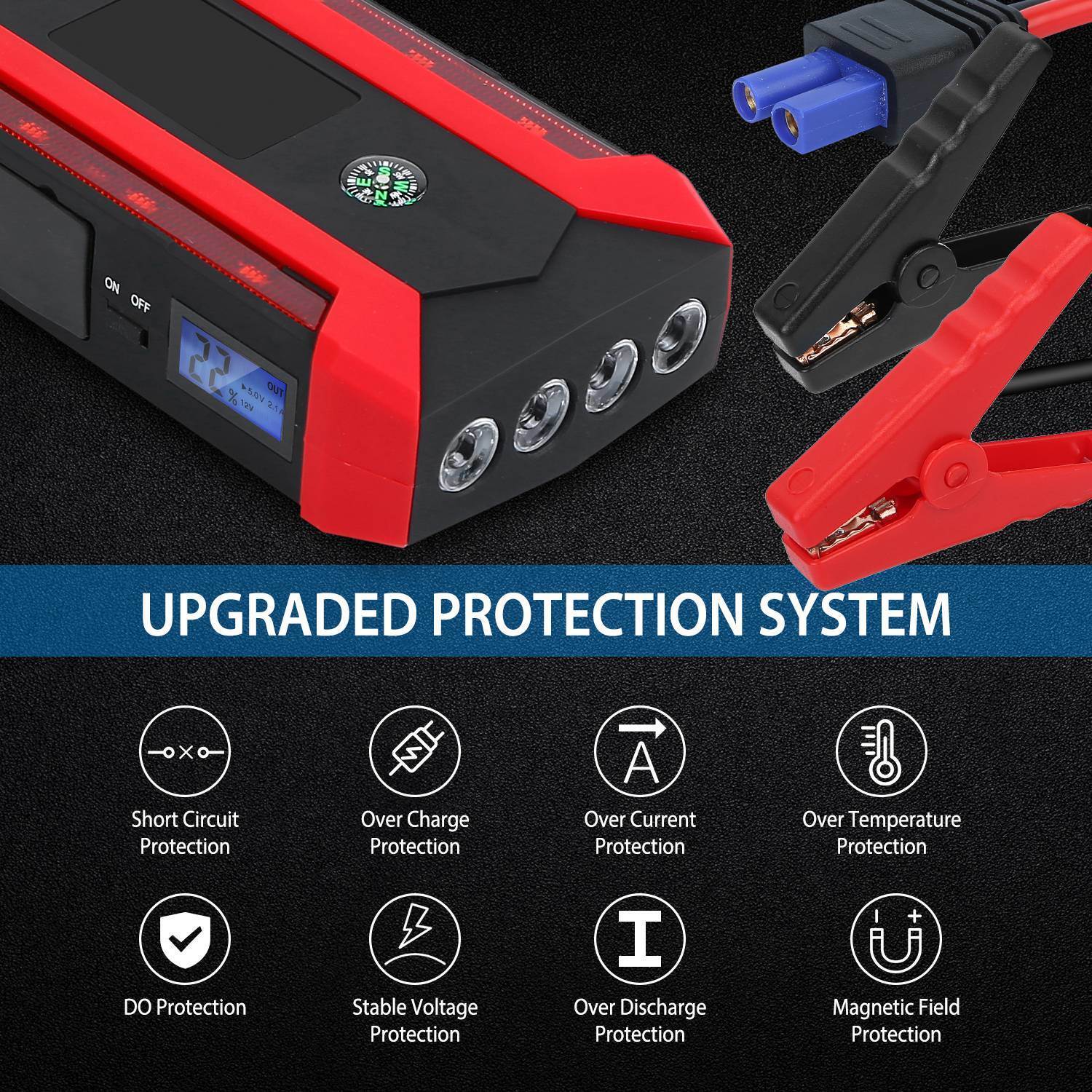 Car Jump Starter Booster 1000A Peak 20000mAh 12V Battery Charger (Up to 6.0L Gas or 3.0L Diesel Engine) - Premium Jump Starters from Rapidvehicles - Just $73.99! Shop now at Rapidvehicles