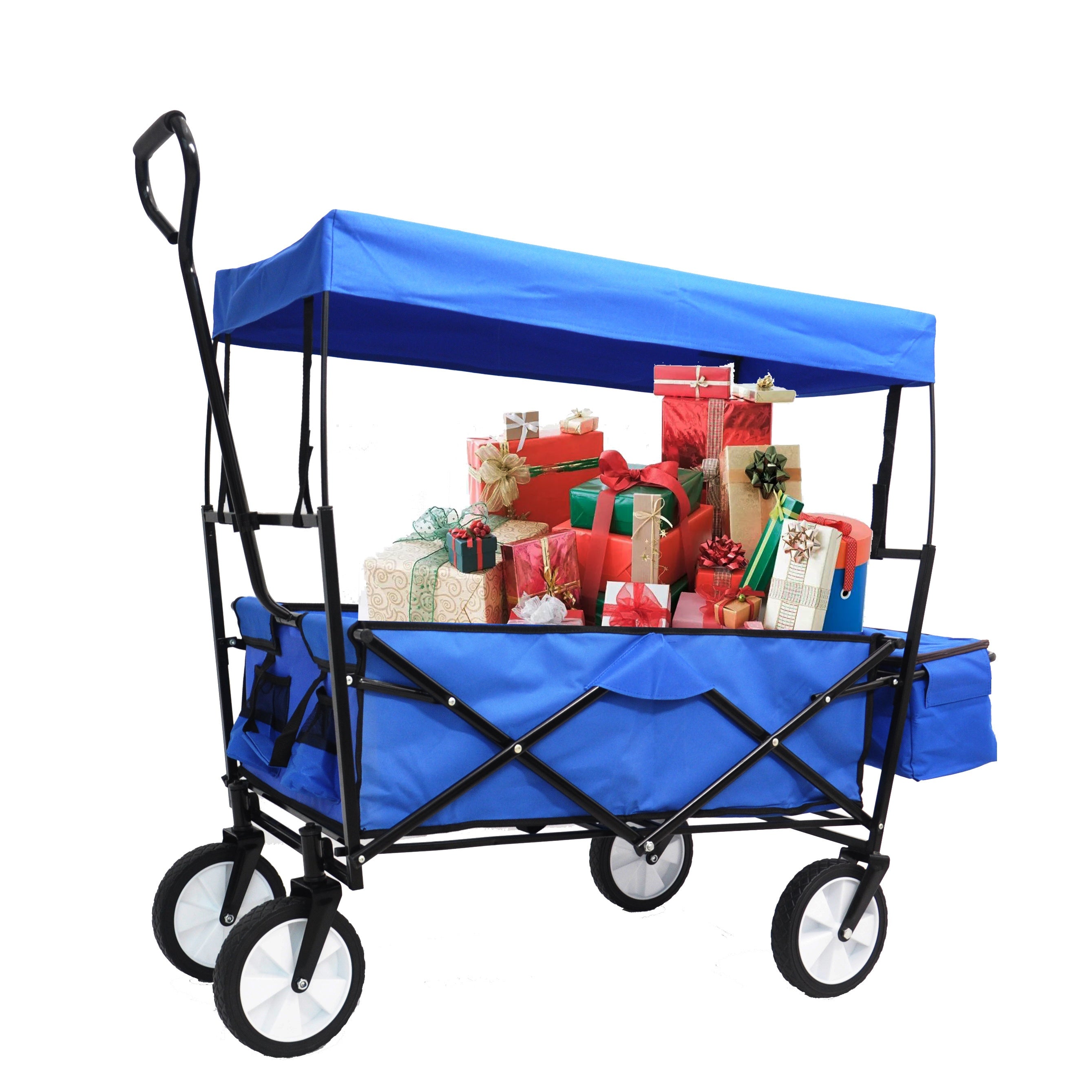 Garden Shopping Beach Cart folding wagon (Blue) - Premium Automotive from Rapidvehicles - Just $86.99! Shop now at Rapidvehicles