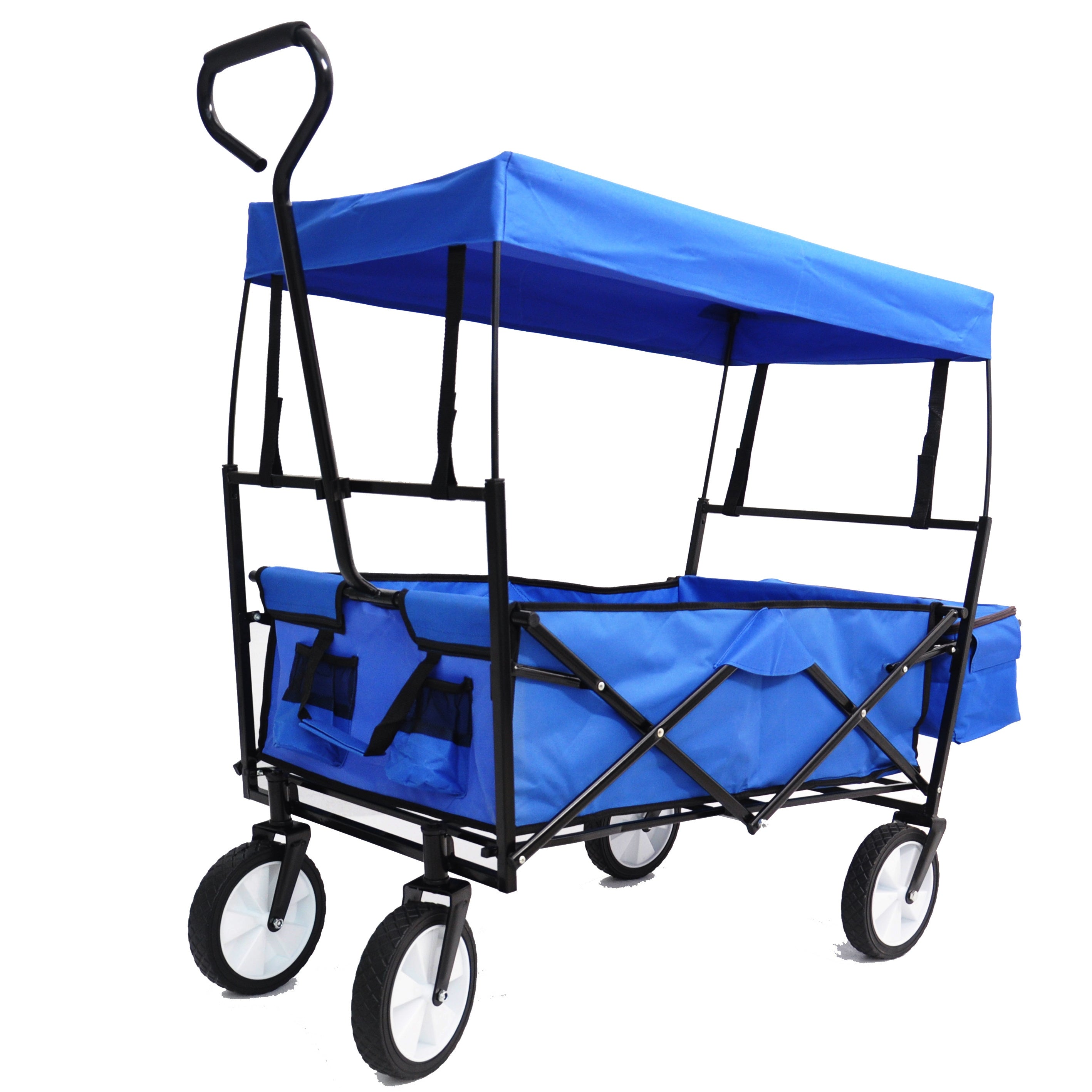 Garden Shopping Beach Cart folding wagon (Blue) - Premium Automotive from Rapidvehicles - Just $86.99! Shop now at Rapidvehicles