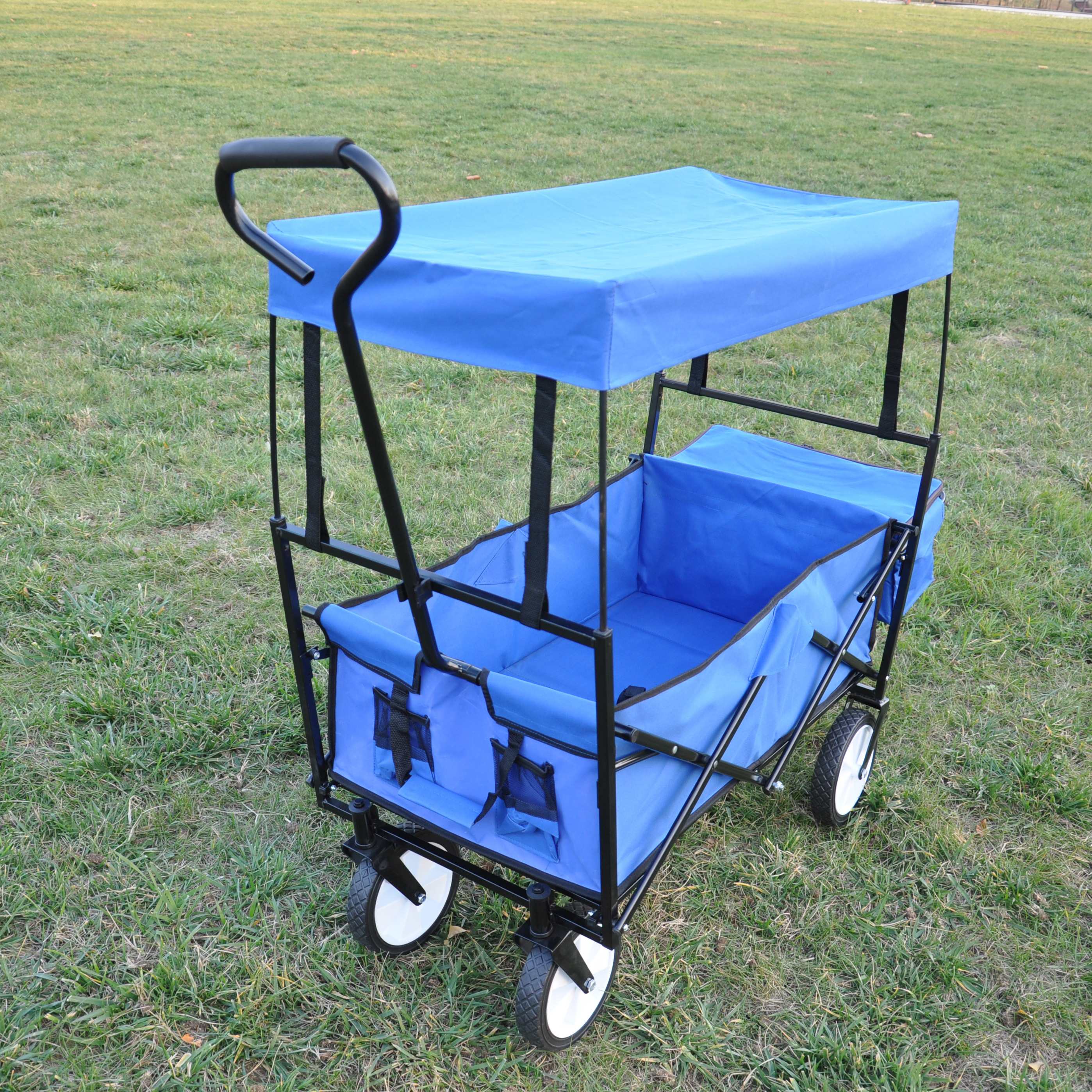 Garden Shopping Beach Cart folding wagon (Blue) - Premium Automotive from Rapidvehicles - Just $86.02! Shop now at Rapidvehicles