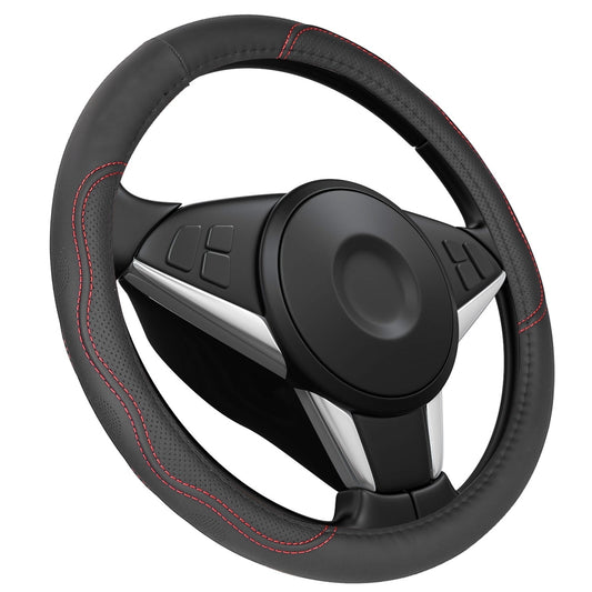 Steering Wheel Cover 14.5in-15in Diameter Universal Fiber Leather - Premium Steering Wheels & Accessories from Rapidvehicles - Just $32.99! Shop now at Rapidvehicles