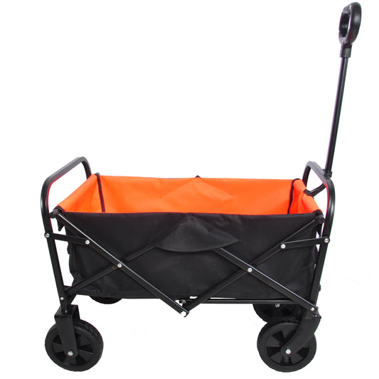 Folding Wagon Garden Shopping Beach Cart (black+yellow) - Premium Carriers & Covers from Rapidvehicles - Just $83.01! Shop now at Rapidvehicles