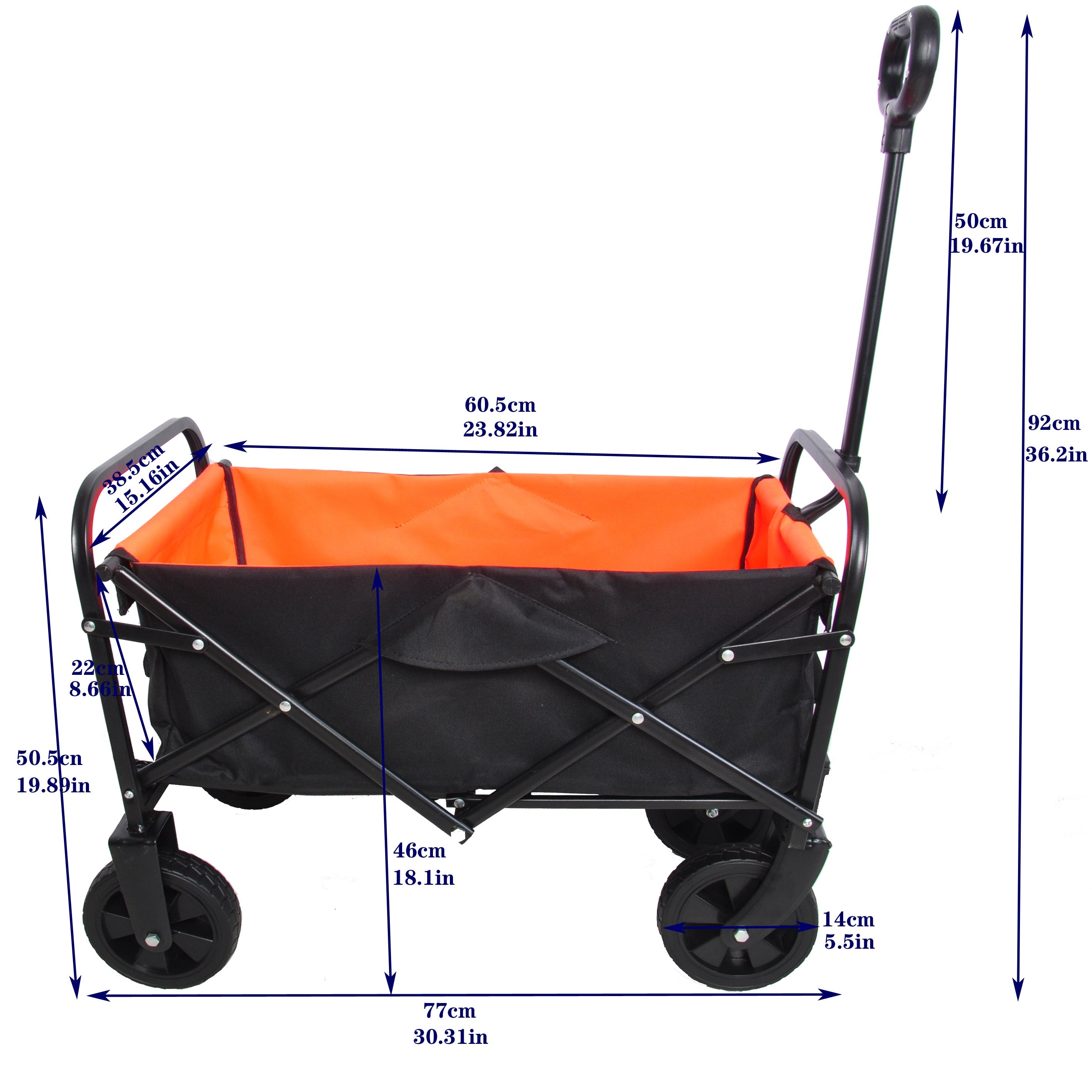 Folding Wagon Garden Shopping Beach Cart (black+yellow) - Premium Cargo Carriers from Rapidvehicles - Just $76.60! Shop now at Rapidvehicles