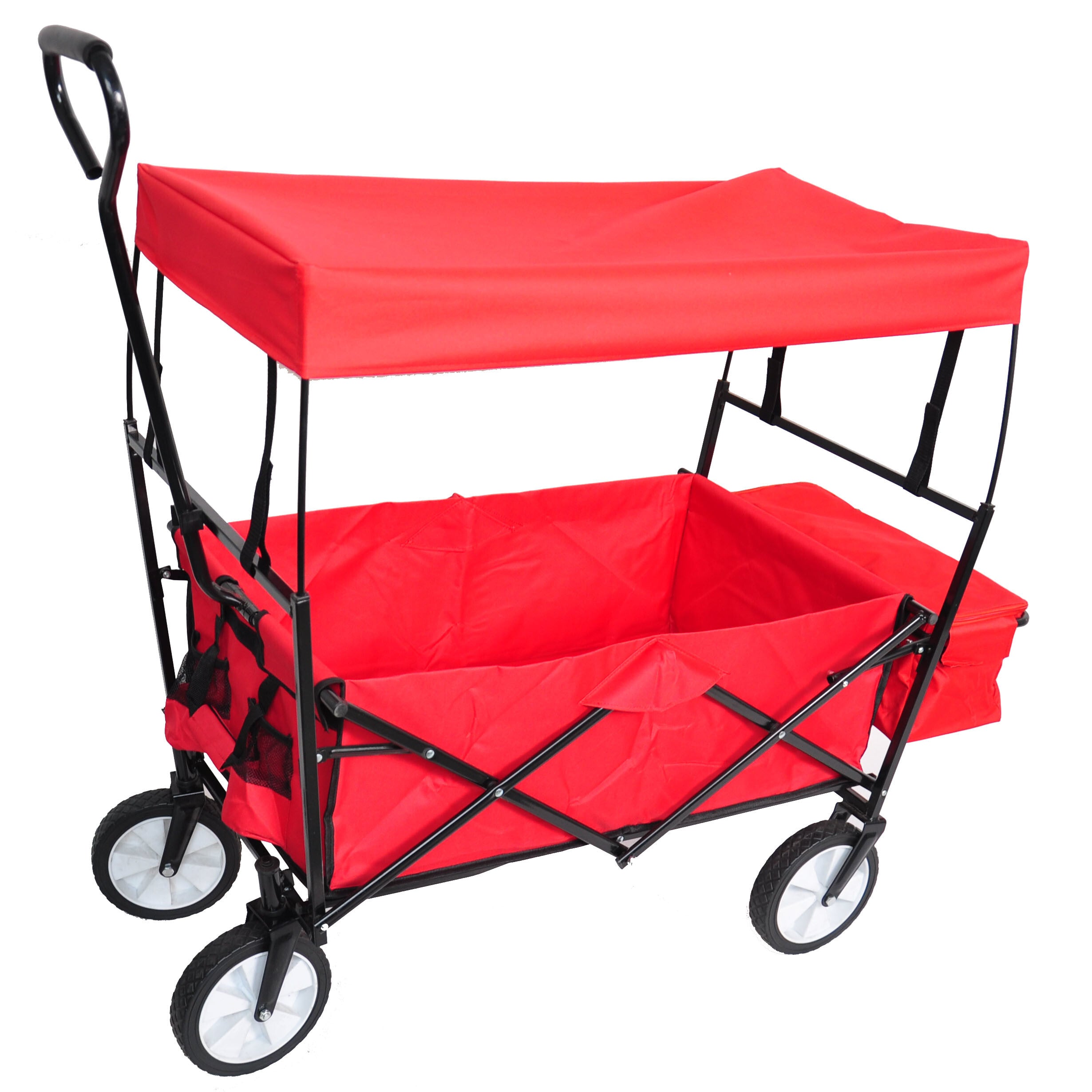 Garden Shopping Beach Cart folding wagon (red) - Premium Cargo Carriers from Rapidvehicles - Just $96.99! Shop now at Rapidvehicles